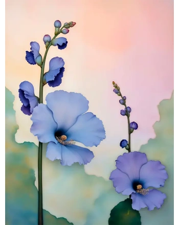 Neoclasical art floral illustration