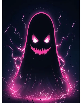 Neon Ghostly Figure