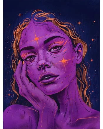 Neon woman face