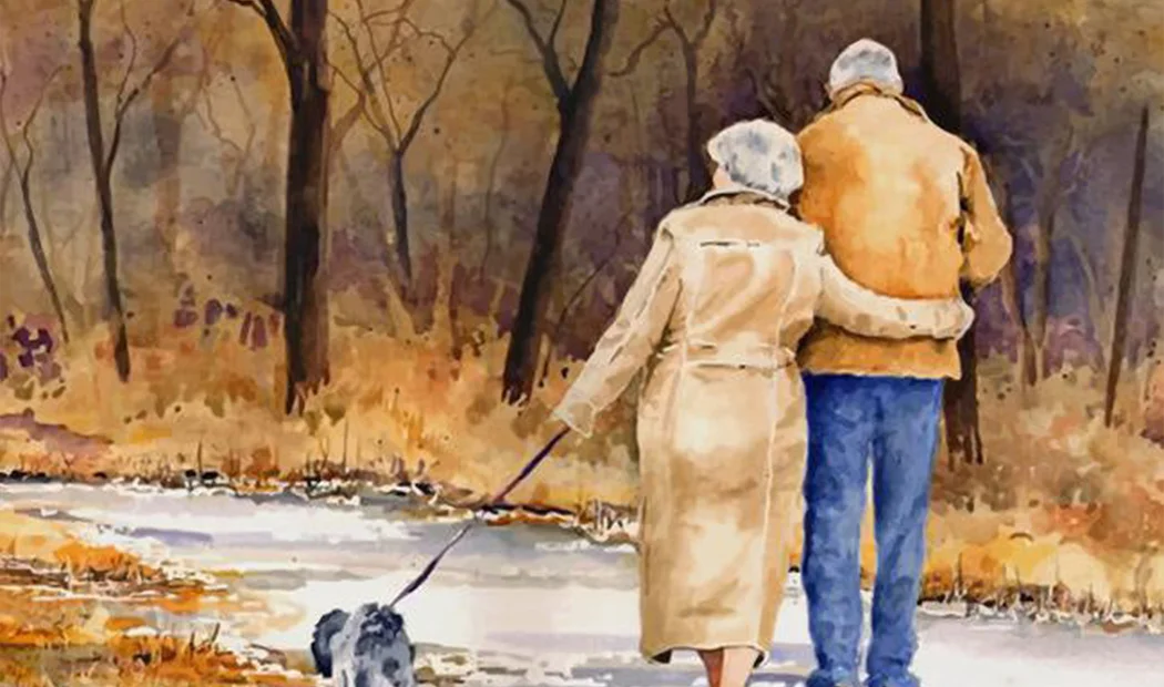 Old couple painting