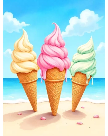 Painting of a melting ice cream