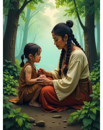 Painting of a mother and daughter