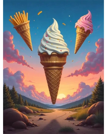 Painting of an ice cream cone
