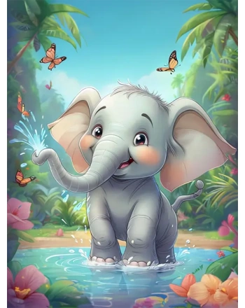 Playful Cartoon Elephant