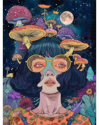 Psychedelic girl painting