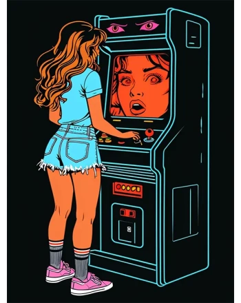 Retro Arcade Gaming Woman