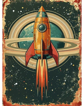 Retro Space Rocket