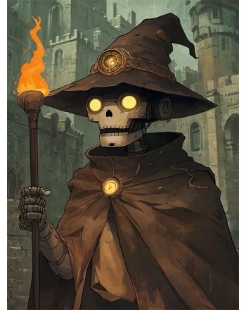 Robotic Wizard Character