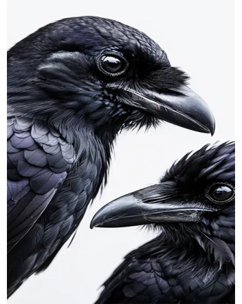 Rooks with Glossy Feathers