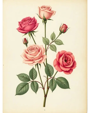 Rose watercolor painting