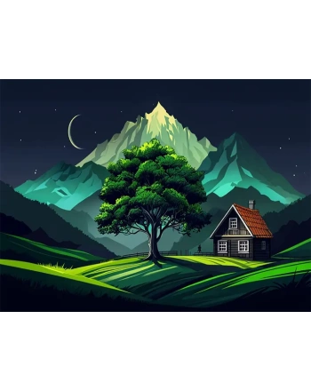 Serene Nighttime Landscape