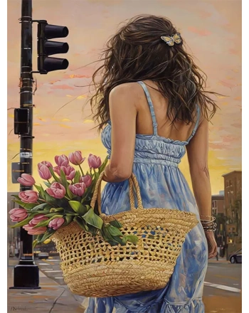 Serene Woman with Flower
