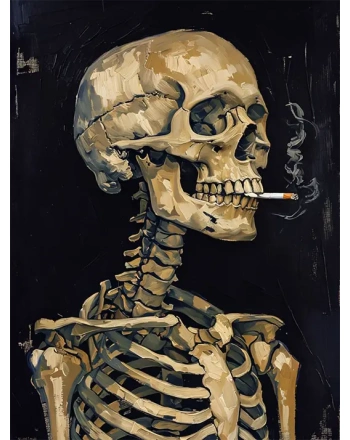 Skeleton portrait painting