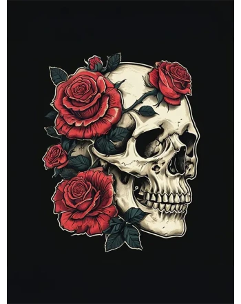 Skull and Roses Vintage