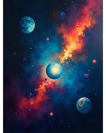 Space portrait painting
