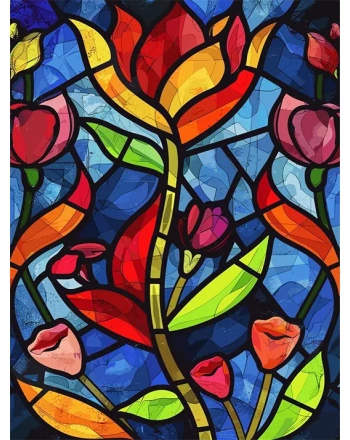 Stained glass flower patterns