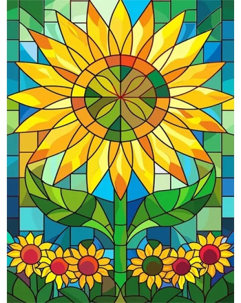 Stained glass sunflower