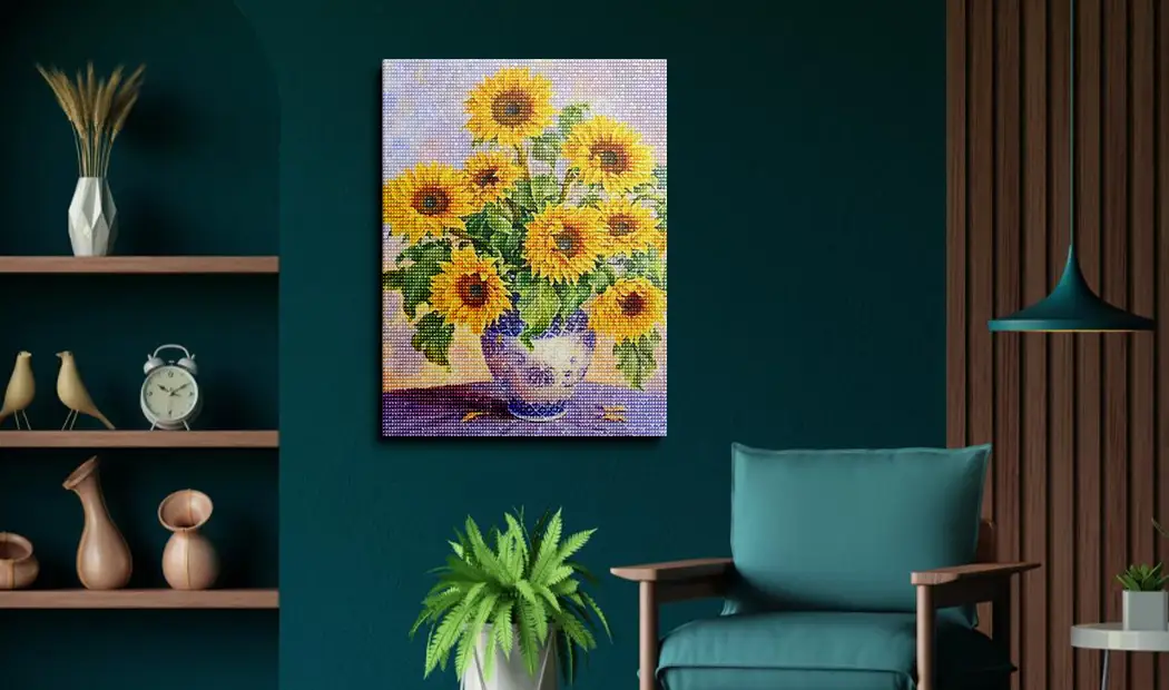 Sunflower diamond painting for beginners