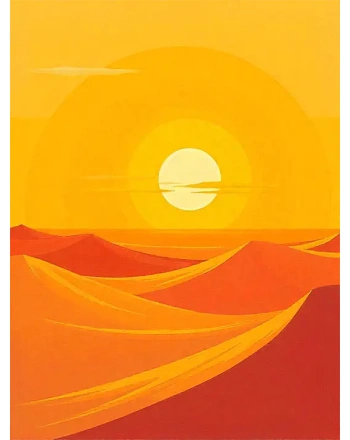 Sunset over a desert
