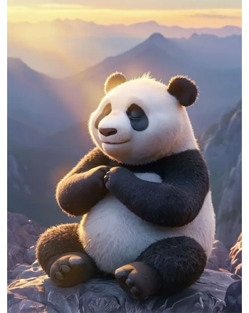 Tranquil Panda Meditating