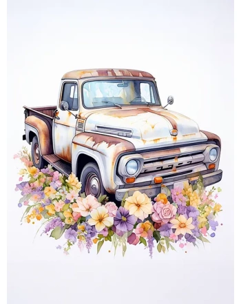 Truck with Colorful Flowers