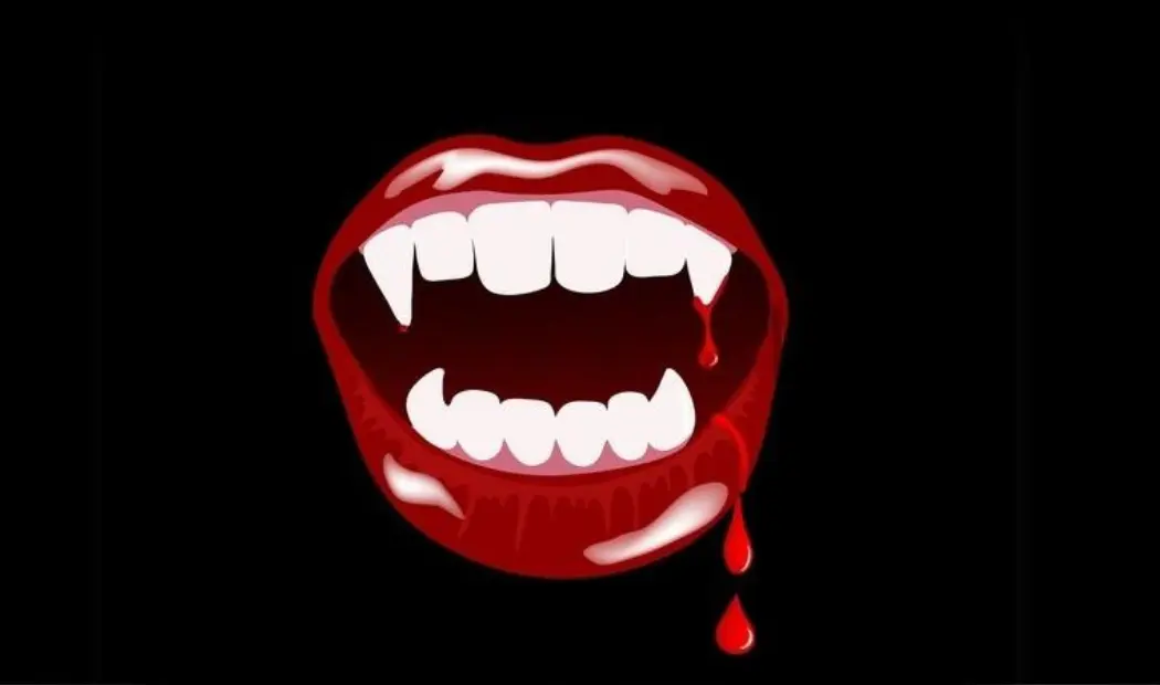 Vampire Fangs with Blood Drips