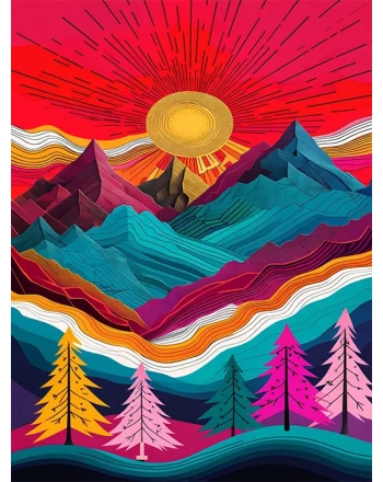 Vibrant Abstract Mountain