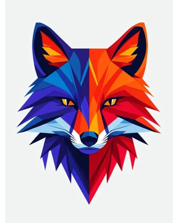Vibrant Geometric Fox