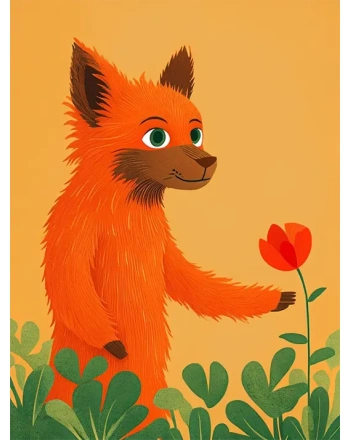 Vibrant Orange Furry Creature