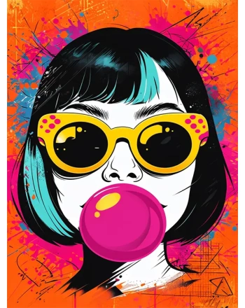 Vibrant Pop Art Face