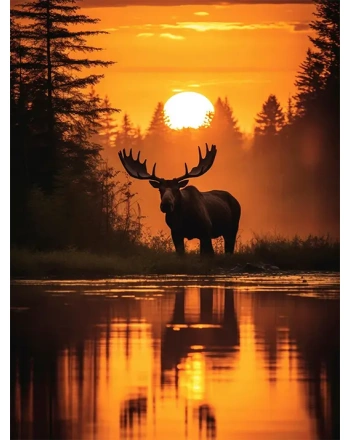 View of wild elk in nature