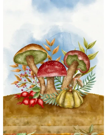 Watercolor autumn illustration