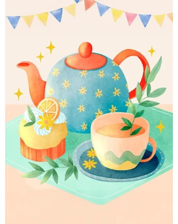 Watercolor international tea day