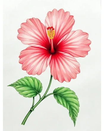 Watercolor painting of hibiscus flower