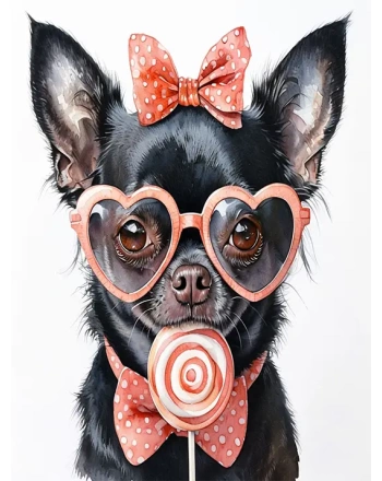 Whimsical Black Chihuahua