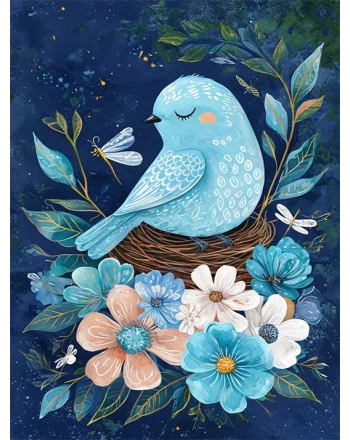 Whimsical Blue Bird