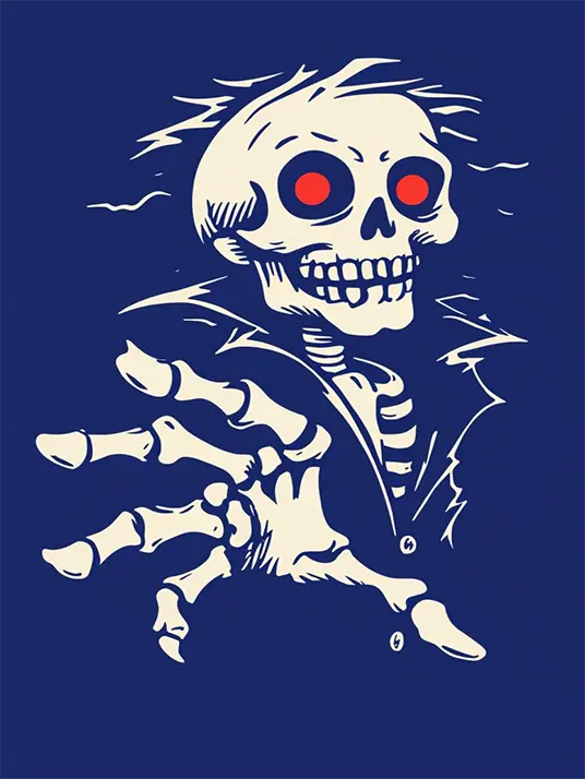 Whimsical Skeleton Character