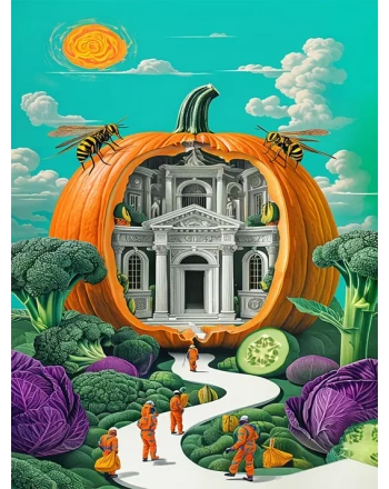 Whimsical Surreal Pumpkin