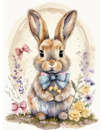 Whimsical Watercolor Bunny