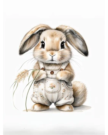 Whimsical Watercolor Rabbit