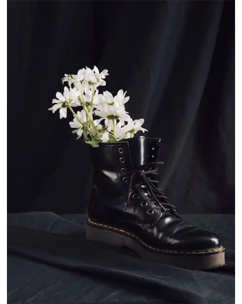 White flowers in boot