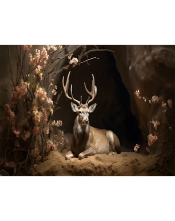 Wild elk animal with beautiful