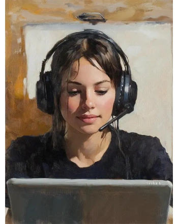 Woman Wearing Headphones
