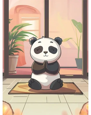 cartoon animal practicing yoga
