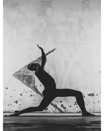 man practising yoga