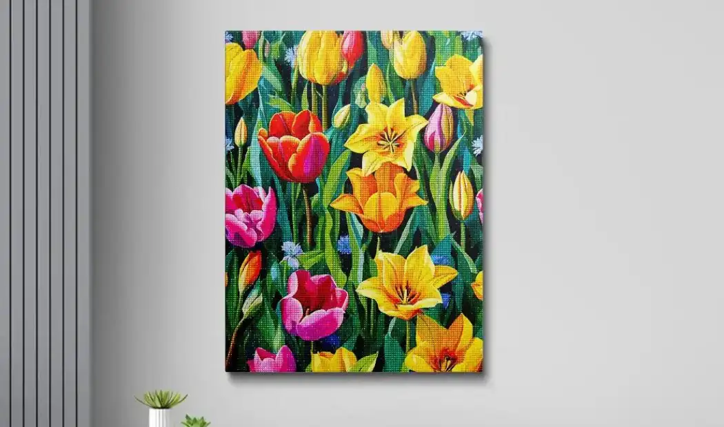 painting tulips in acrylic